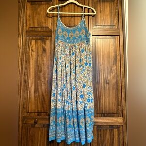 Bohemian Blue Floral Maxi Dress